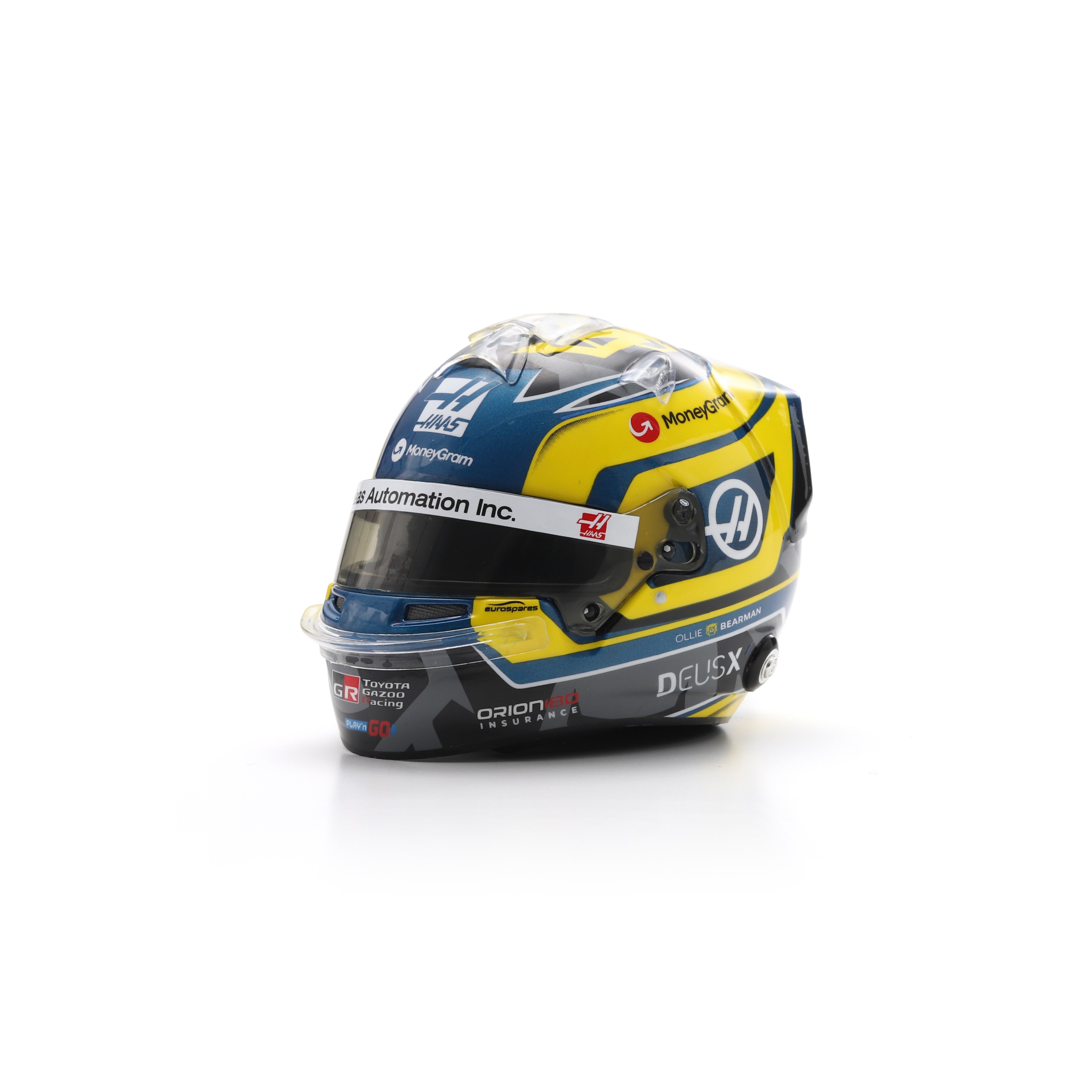 Spark Moneygram F1 Oliver Bearman 2025 Mini Helmet Unisex - Blue - 1:5 Scale