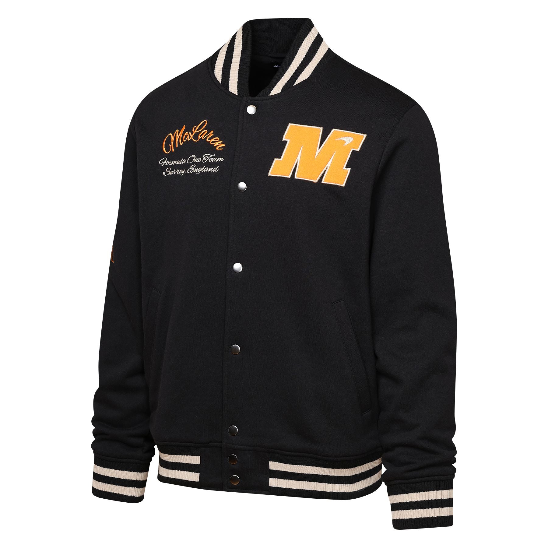 McLaren Racing F1 Ready To Drive Fleece Varsity Jacket Mens - Black