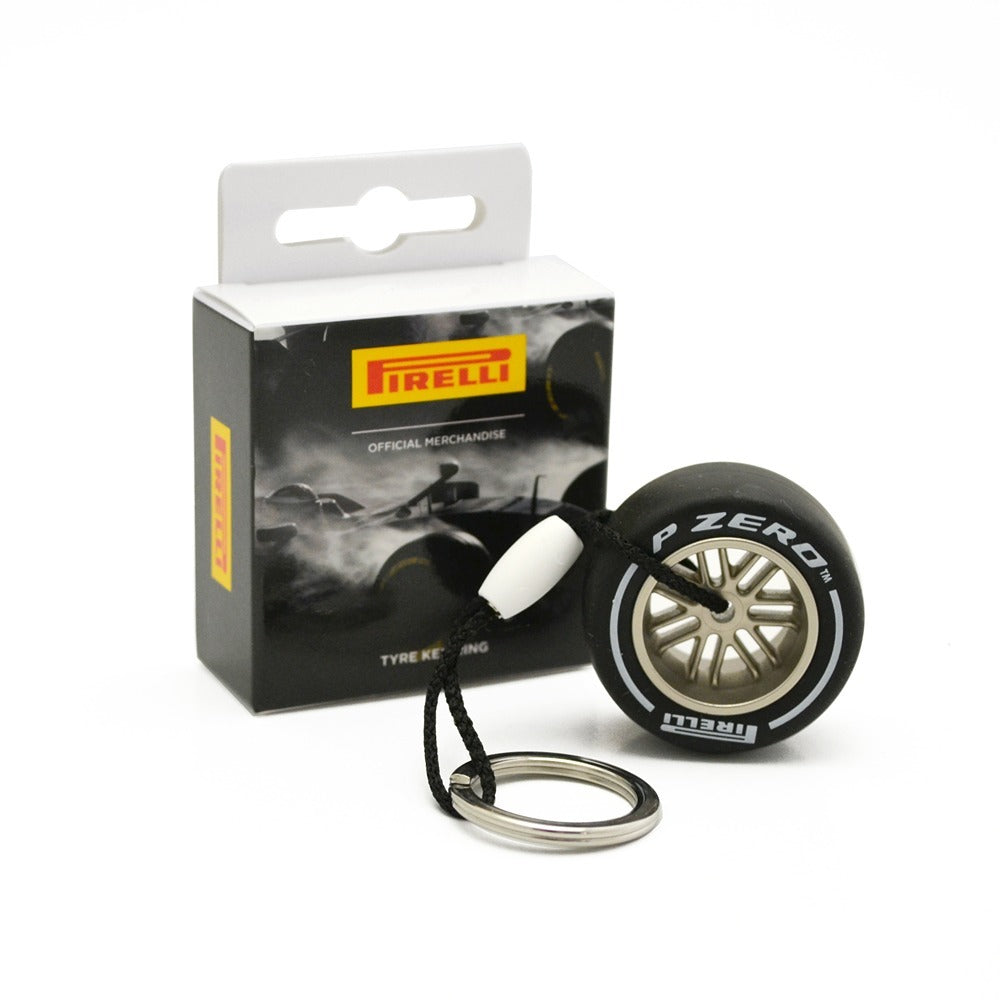 Pirelli Tyre Keyring - White (Hard)