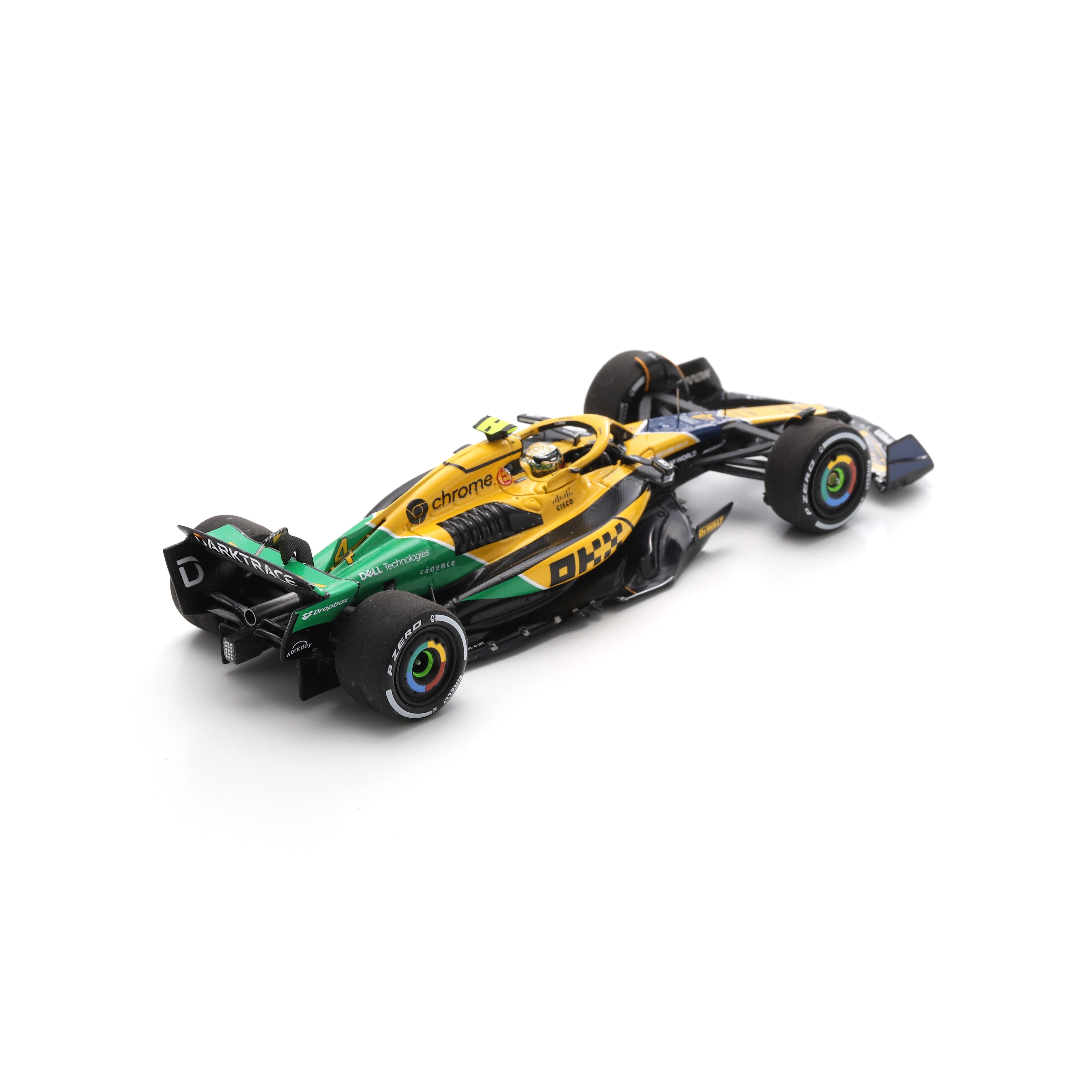 Spark McLaren Racing F1 MCL38 2024 Monaco GP 4th Place Lando Norris Senna Livery Model Car - 1:43 Scale