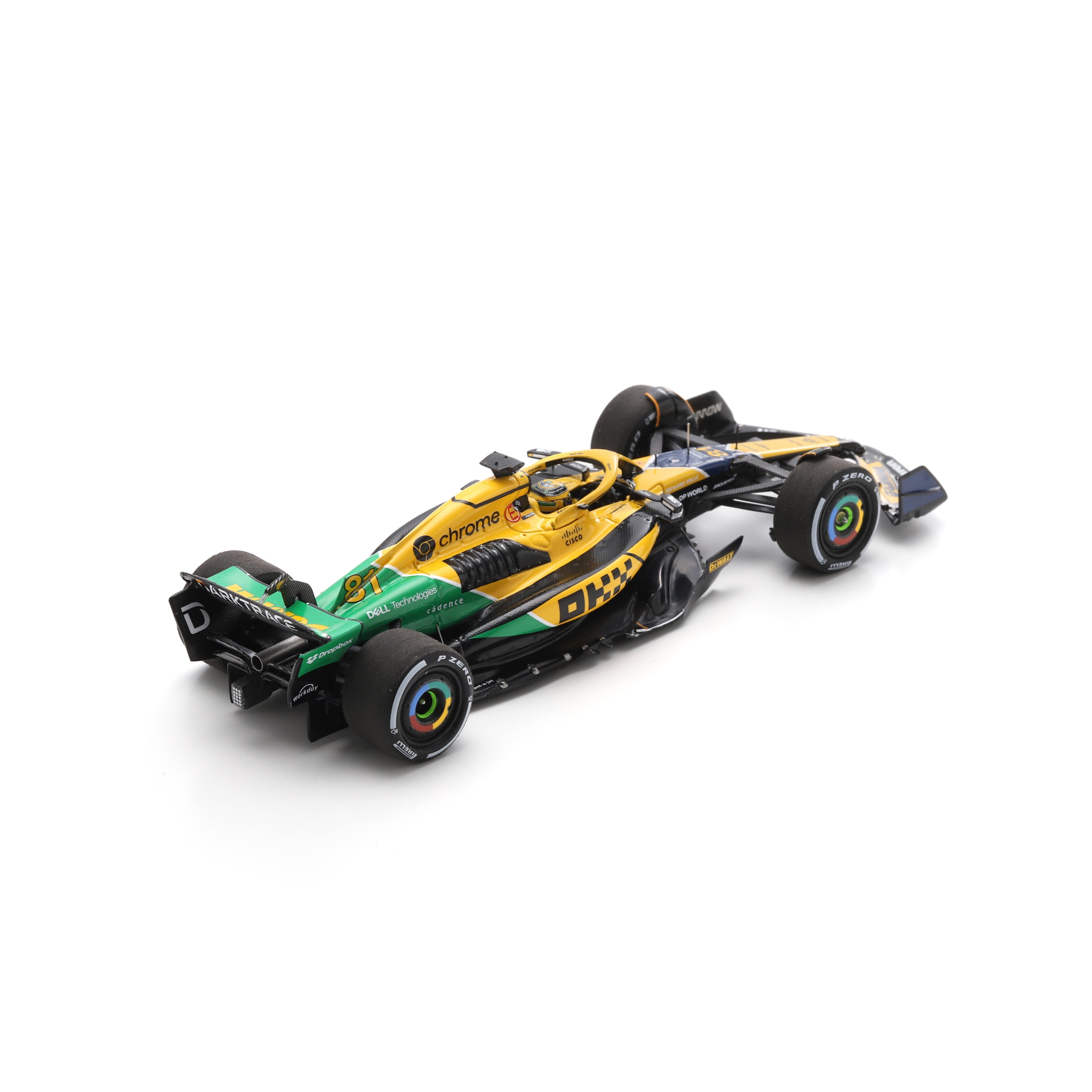 Spark McLaren Racing F1 MCL38 2024 Monaco GP 2nd Place Oscar Piastri Senna Livery Model Car - 1:43 Scale