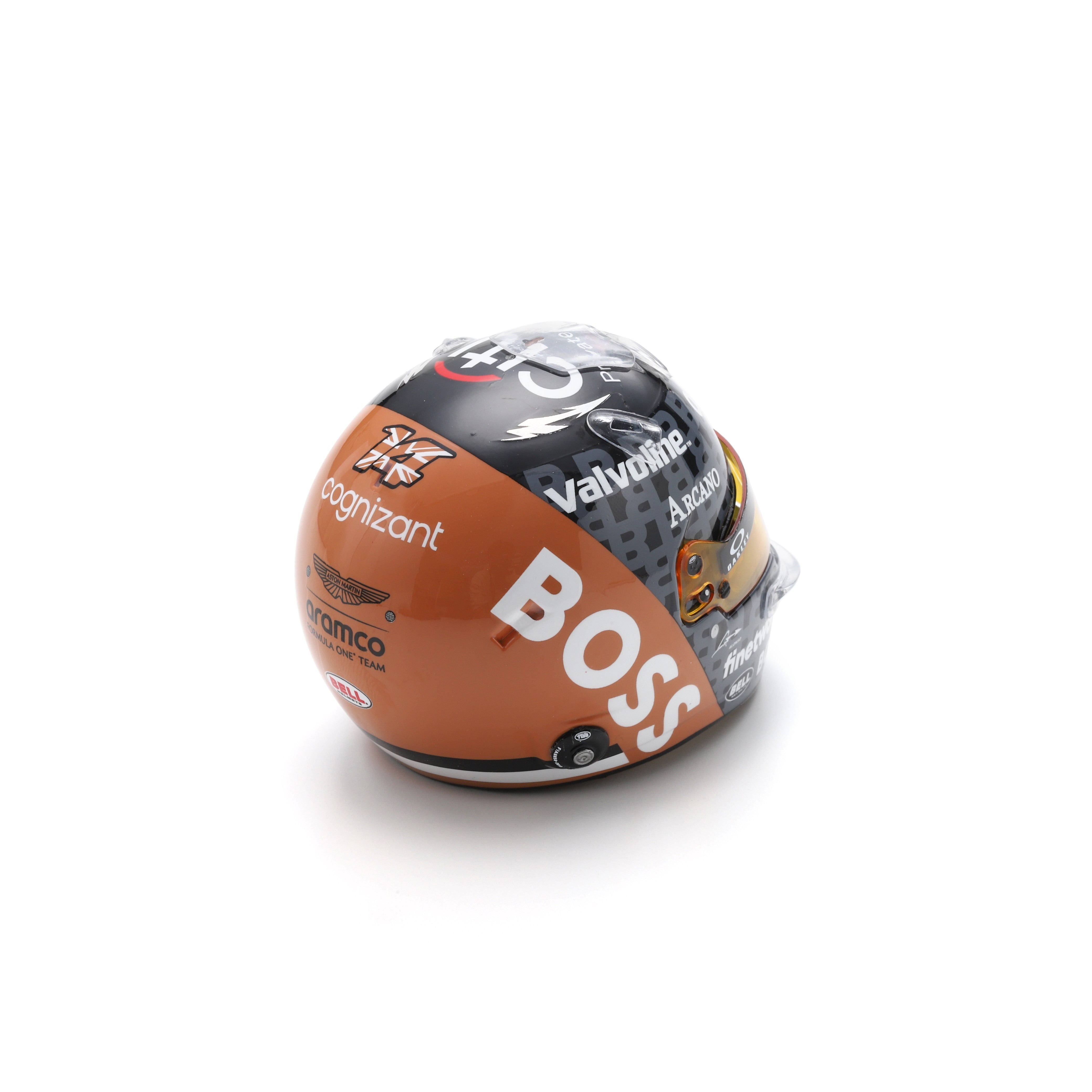 Spark Aston Martin F1 Fernando Alonso 2024 British GP Helmet-Black-1:5 Scale