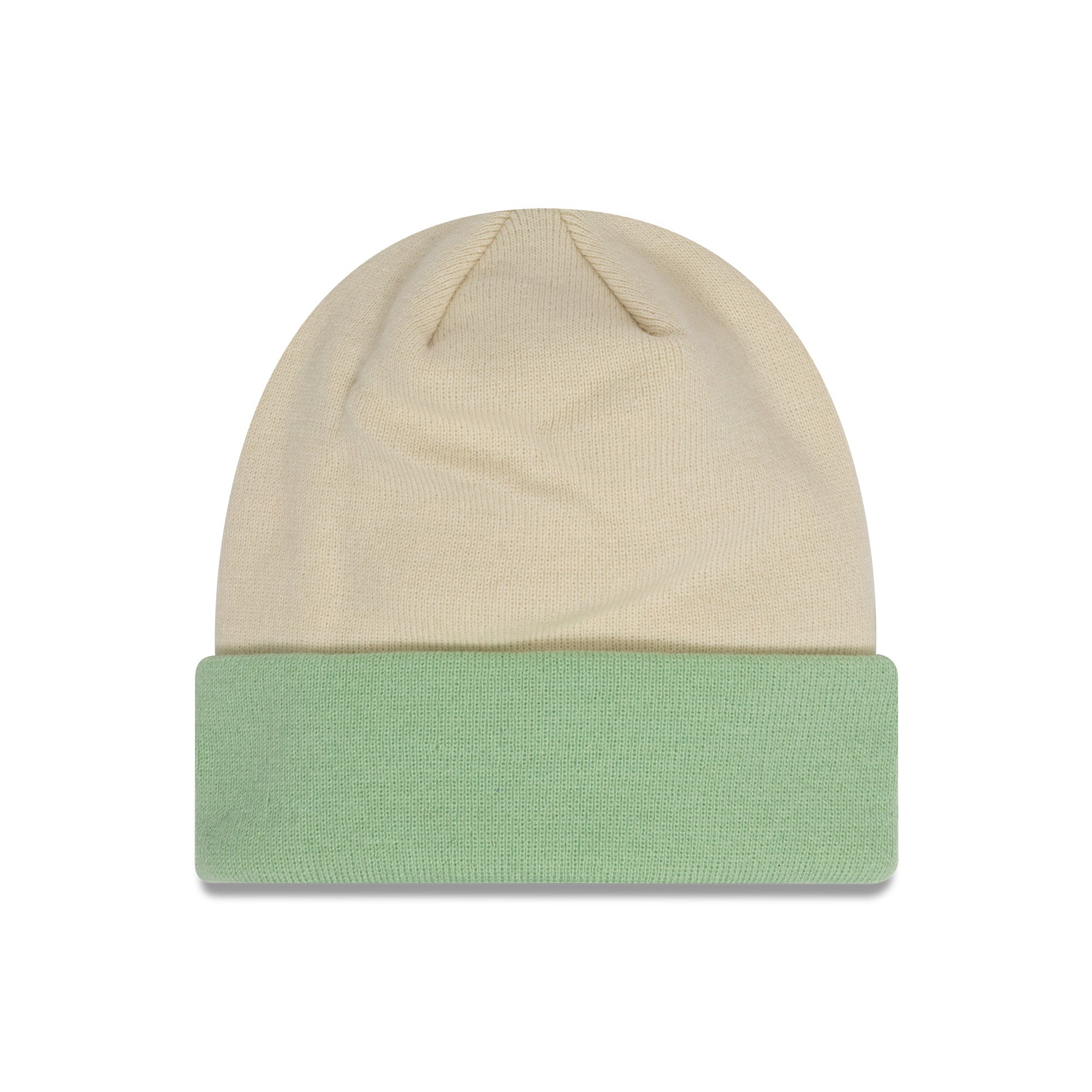 Red Bull Racing F1 Contrast Cuff Beanie Adults - Light Cream/Pastel Green