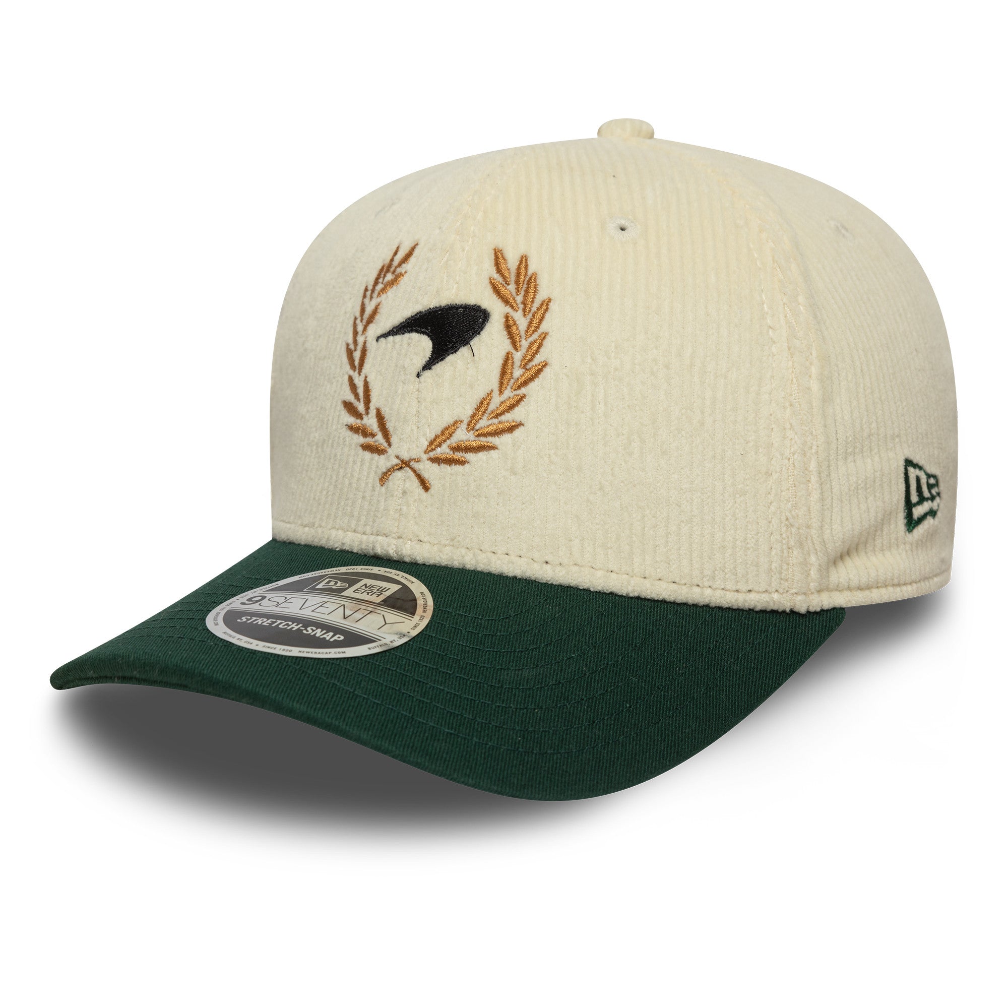 McLaren Racing F1 Cord 9Seventy Cap Stretch Snap Adults - Chrome White/Dark Green