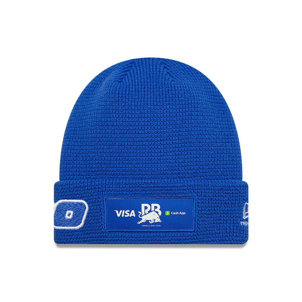 Visa Cash App RB F1 Liam Lawson Waffle Cuff Knit Beanie Adults - Bright Blue