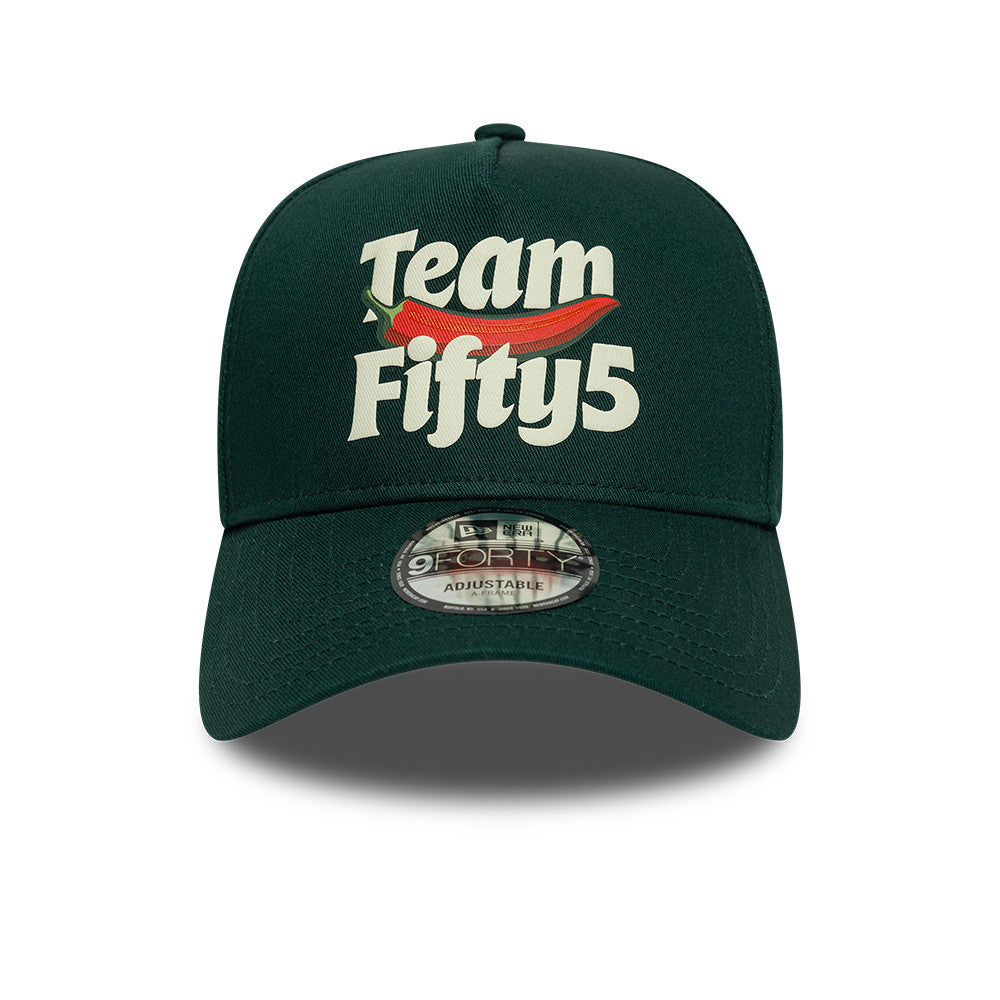 Team Fifty5 Puff Print 9Forty Cap A-Frame Adults - Dark Green