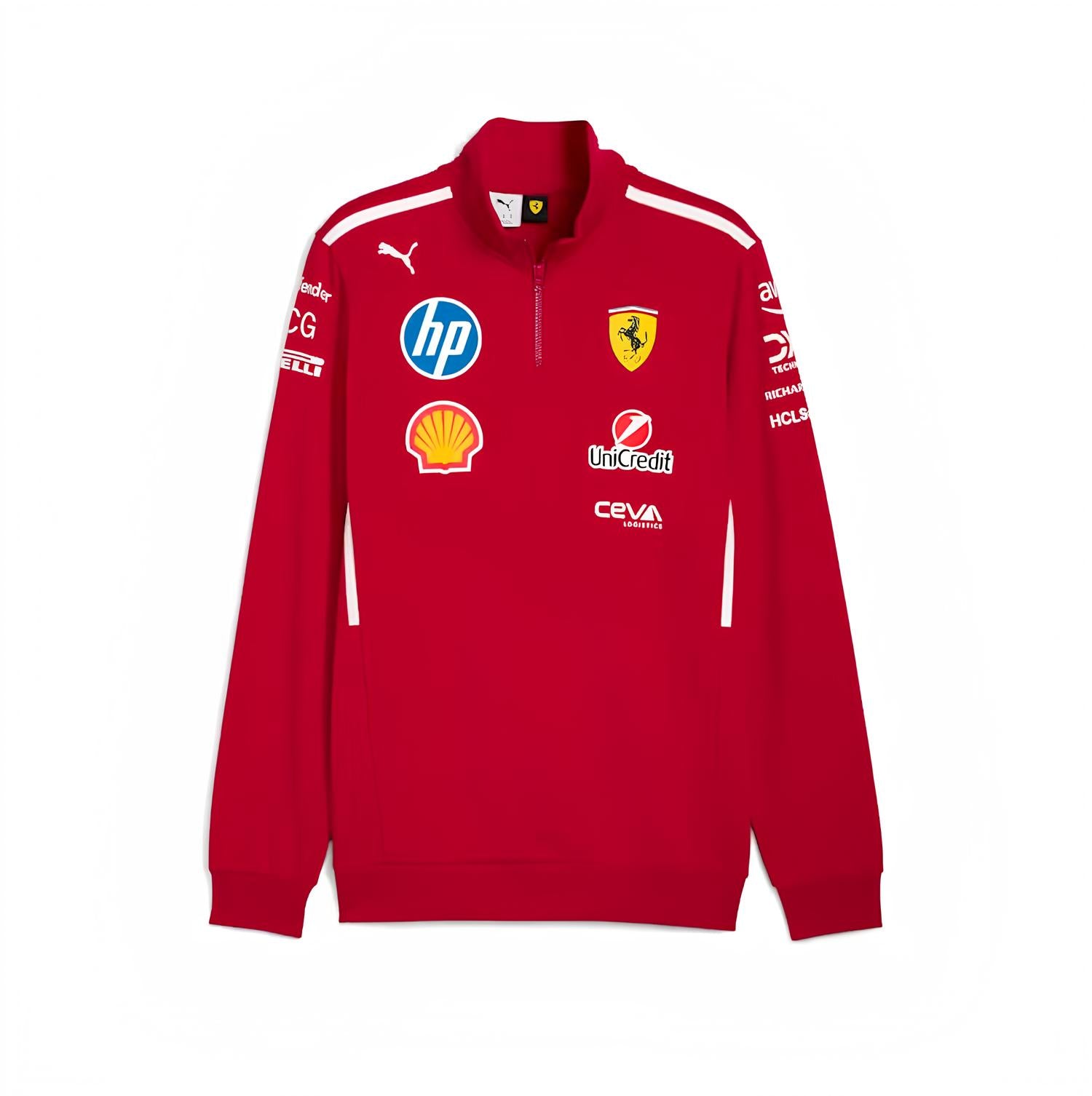 Scuderia Ferrari F1 Quarter Zip Mens - Dark Cherry