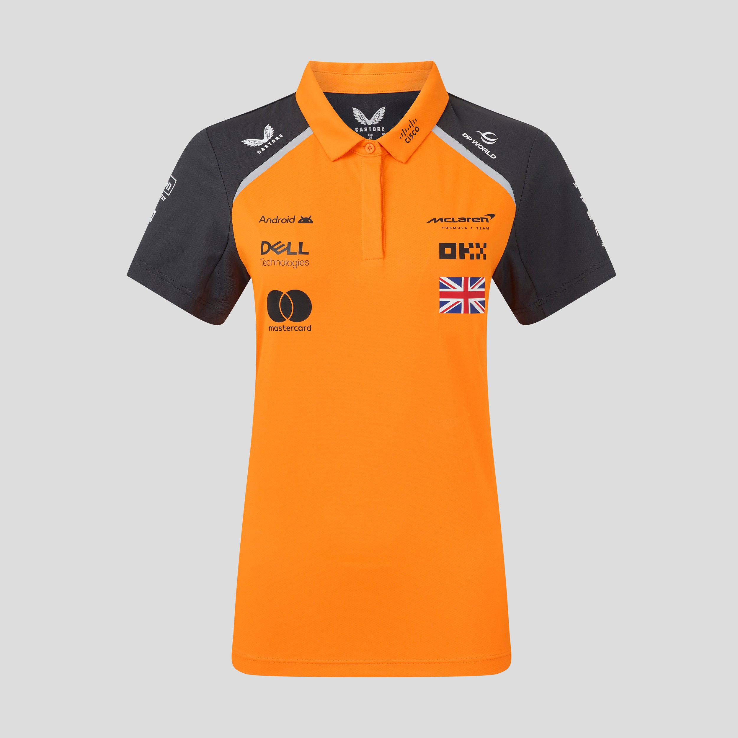 McLaren Racing F1 Official Team 2025 Polo Shirt Lando Norris Womens - Papaya