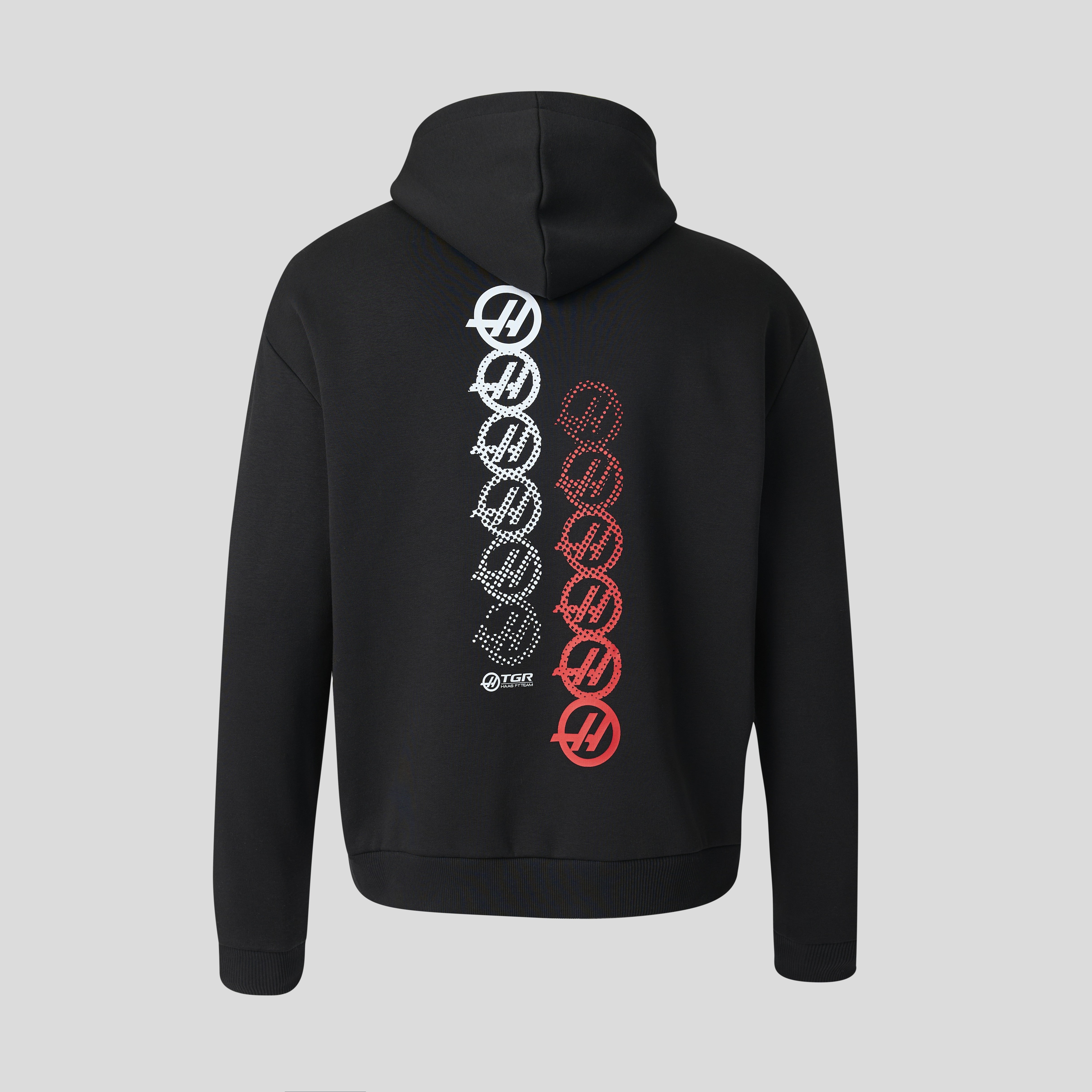 Haas F1 Monogram Linear Back Graphic Overhead Hoodie Unisex - Caviar